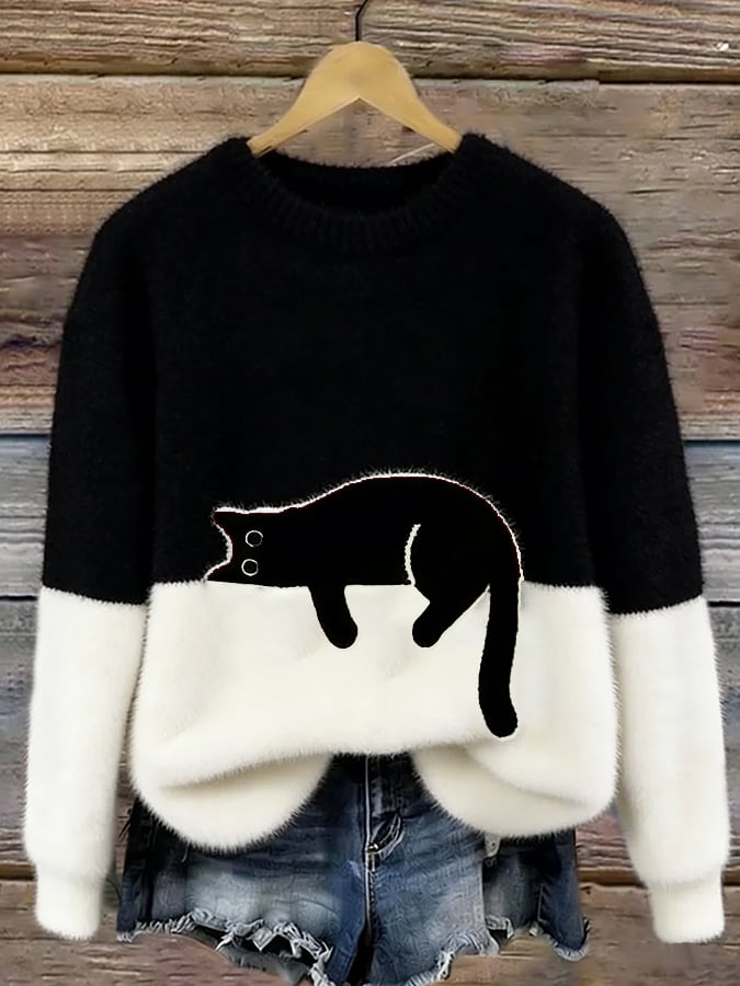 Luna | Konstnärlig topp med katt