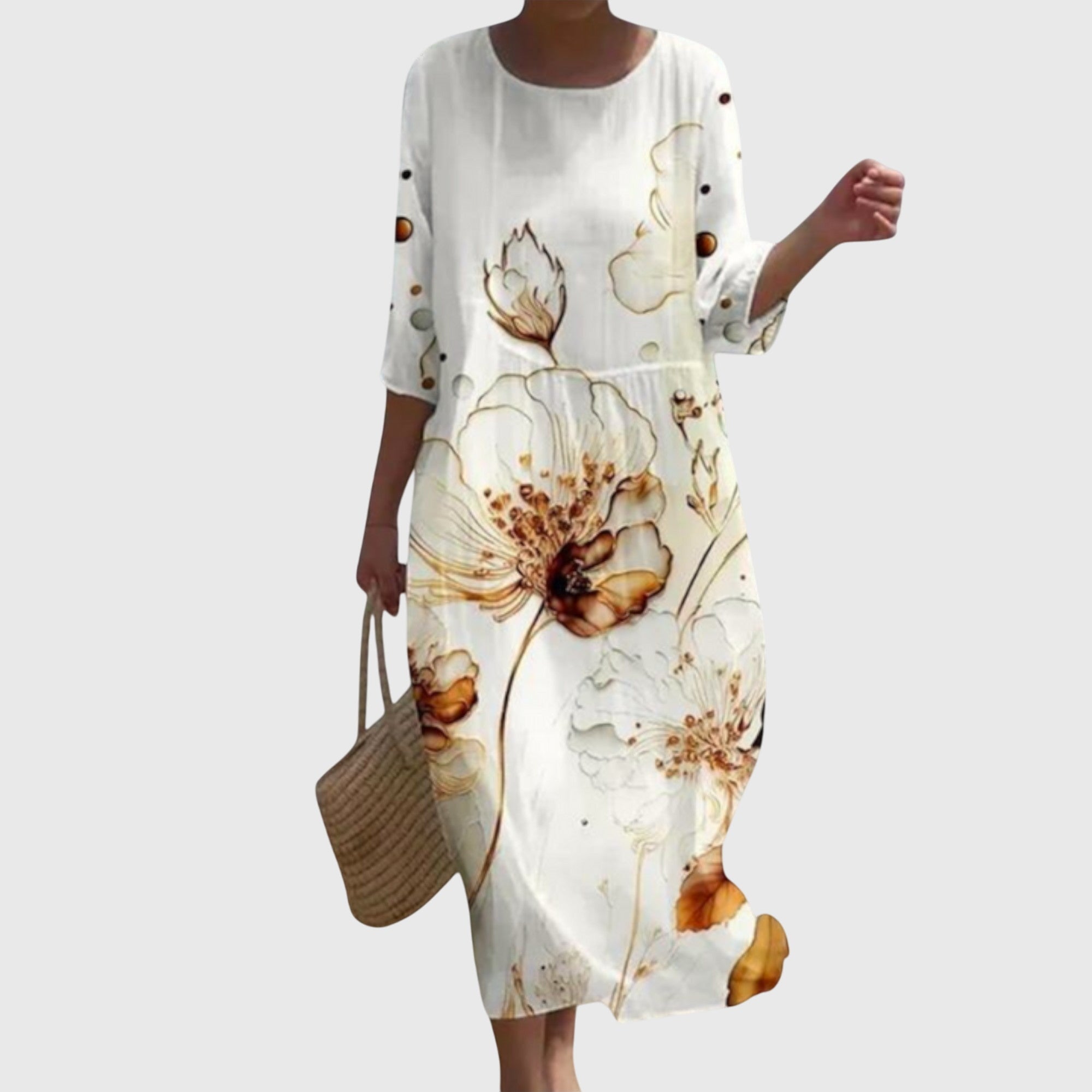 Märta™ | Stilig Blommig Maxi Klänning