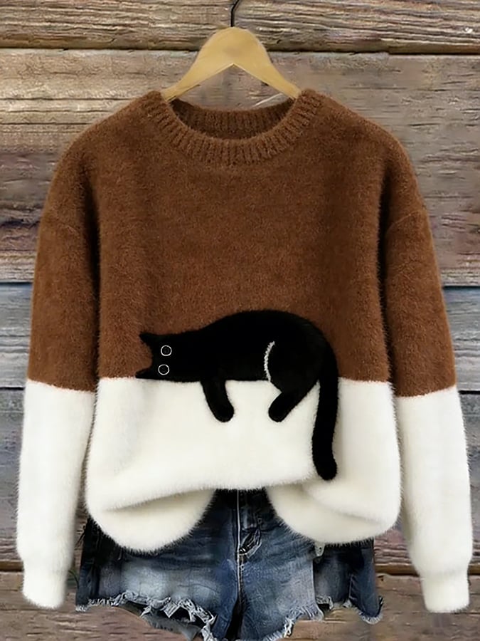 Luna | Konstnärlig topp med katt