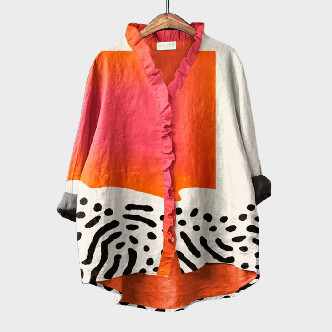 Marianne | Elegant Linneblusr i Vit, Klassisk Sommarblus
