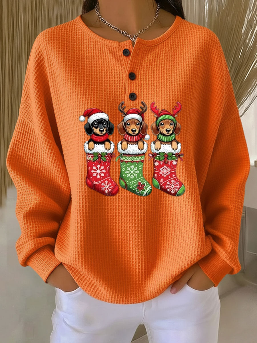 Grethe | Vintage jultröja med hundmotiv
