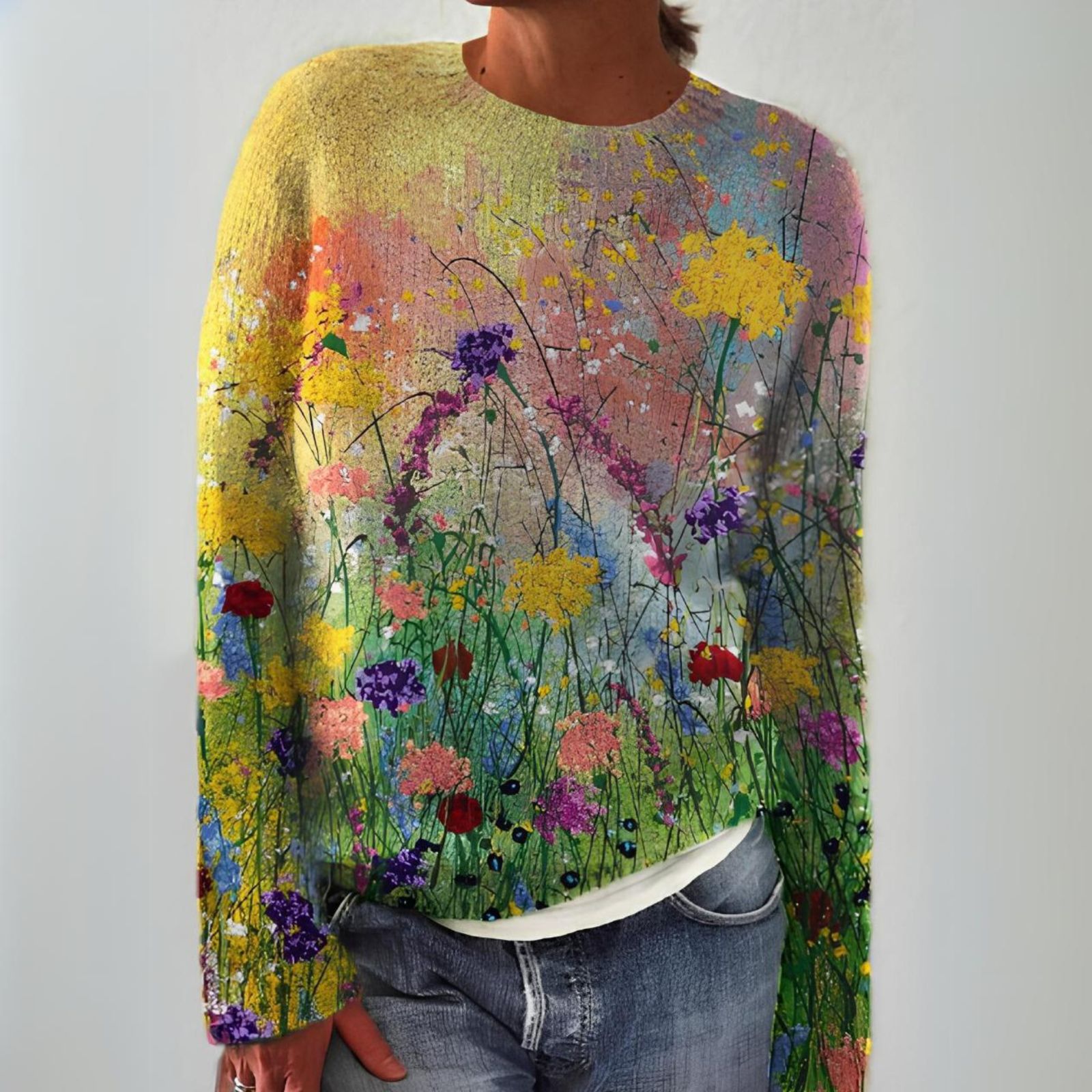 Marta | Blommor Konst Mysig Tröja