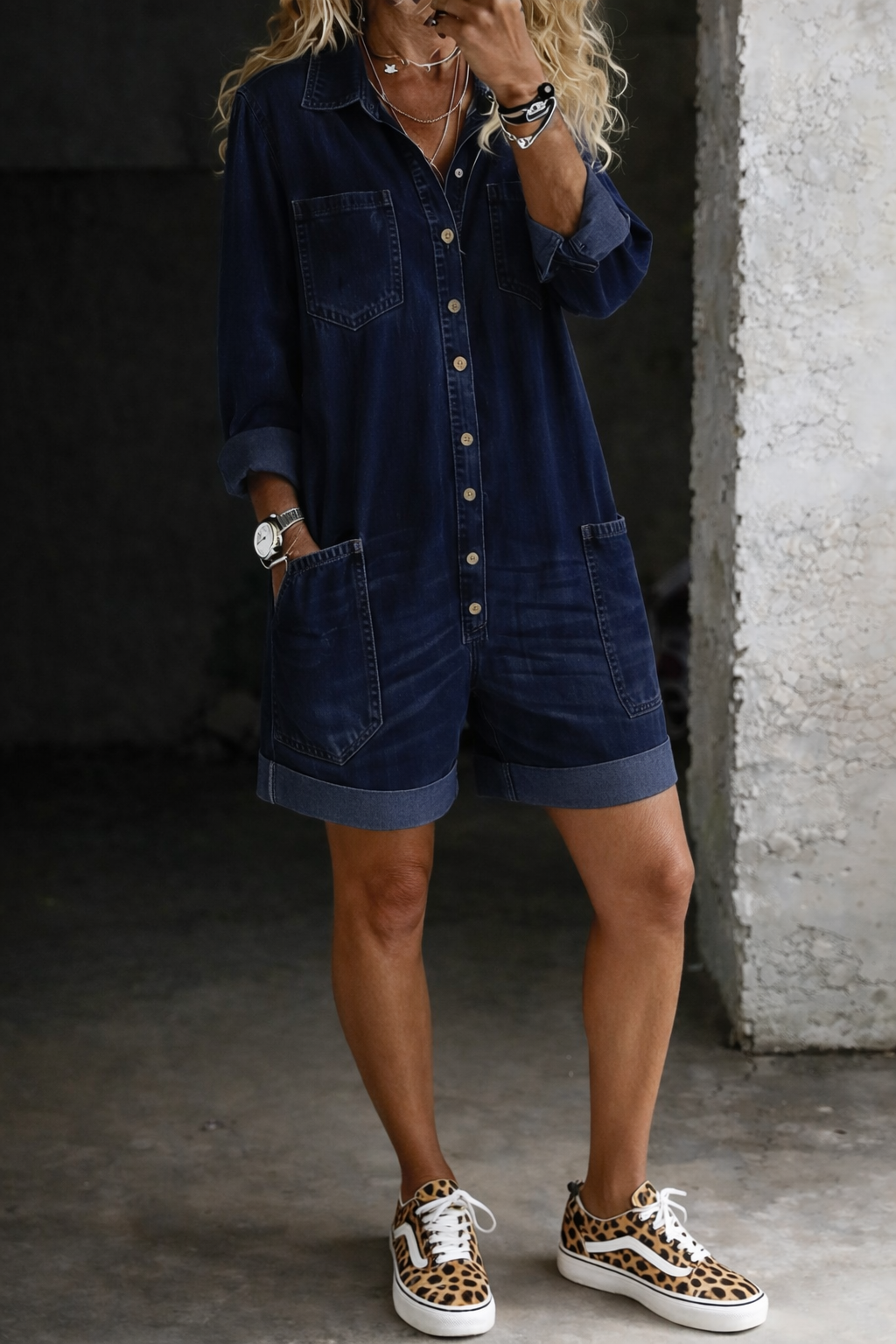 Nora™ | Denim Jumpsuit Shorts