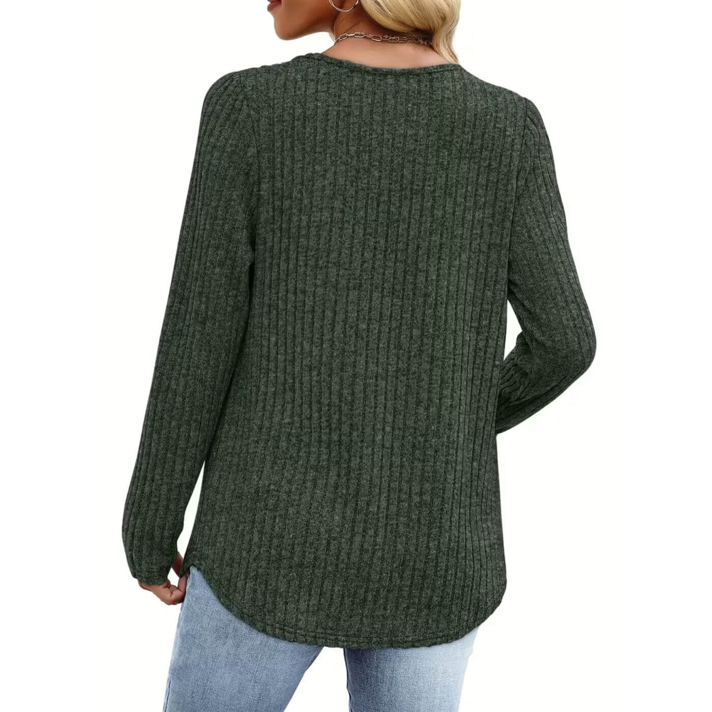 Maja™ | Ribbad V-ringad Blus