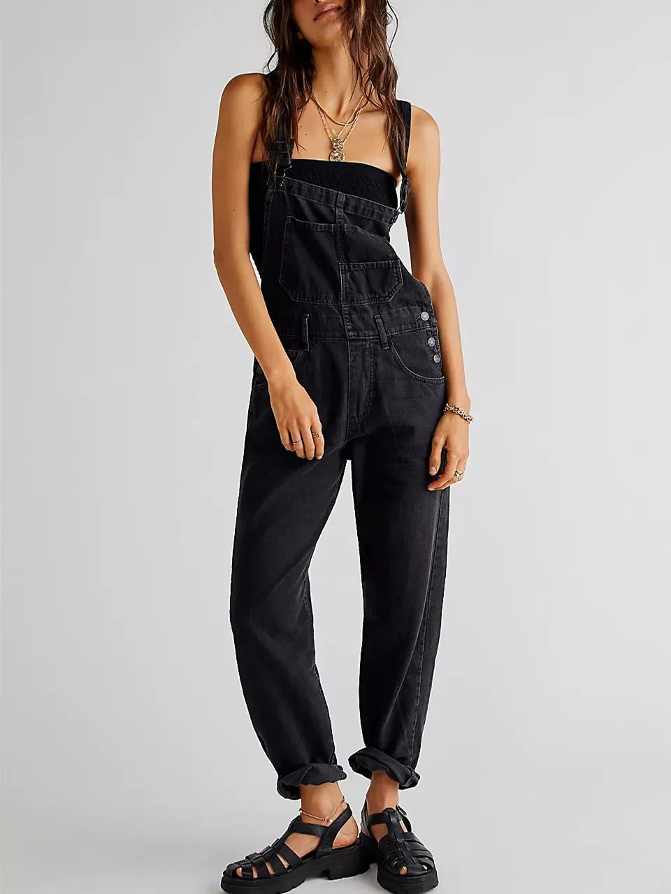 Riley™ | Denimbyxor med Hängslen