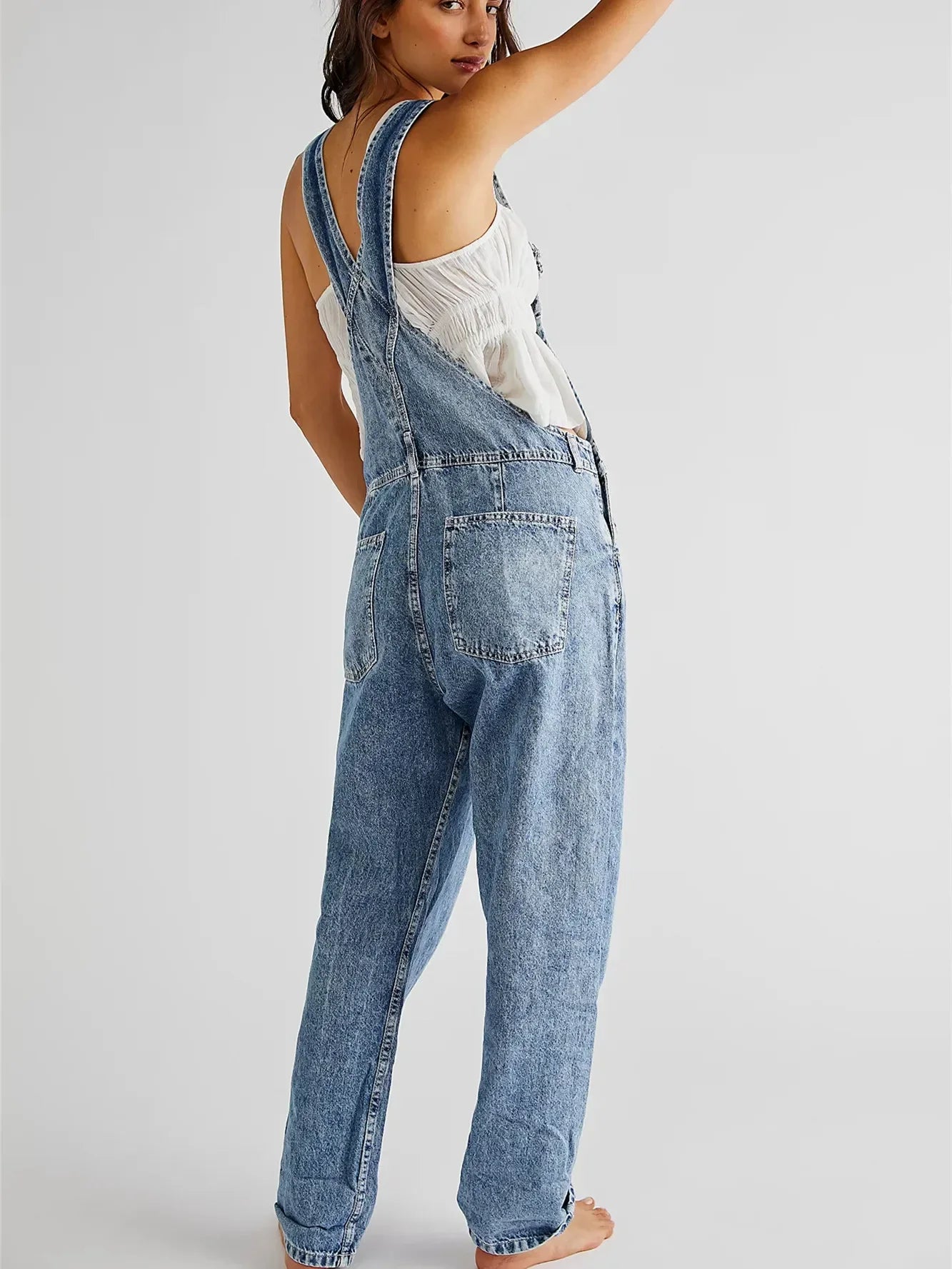 Riley™ | Denimbyxor med Hängslen