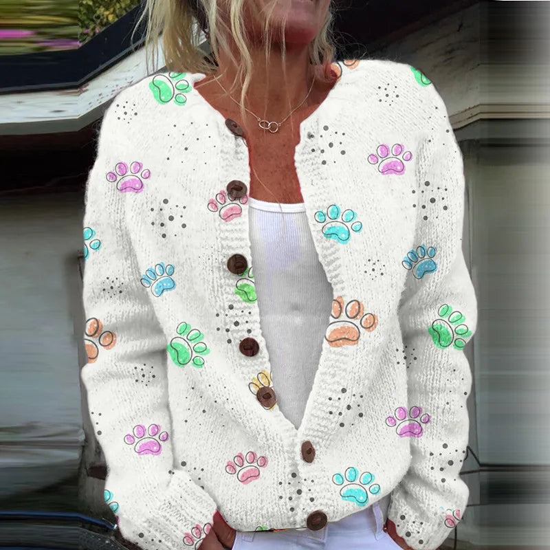 Sofie | Löst sittande cardigan med tryck
