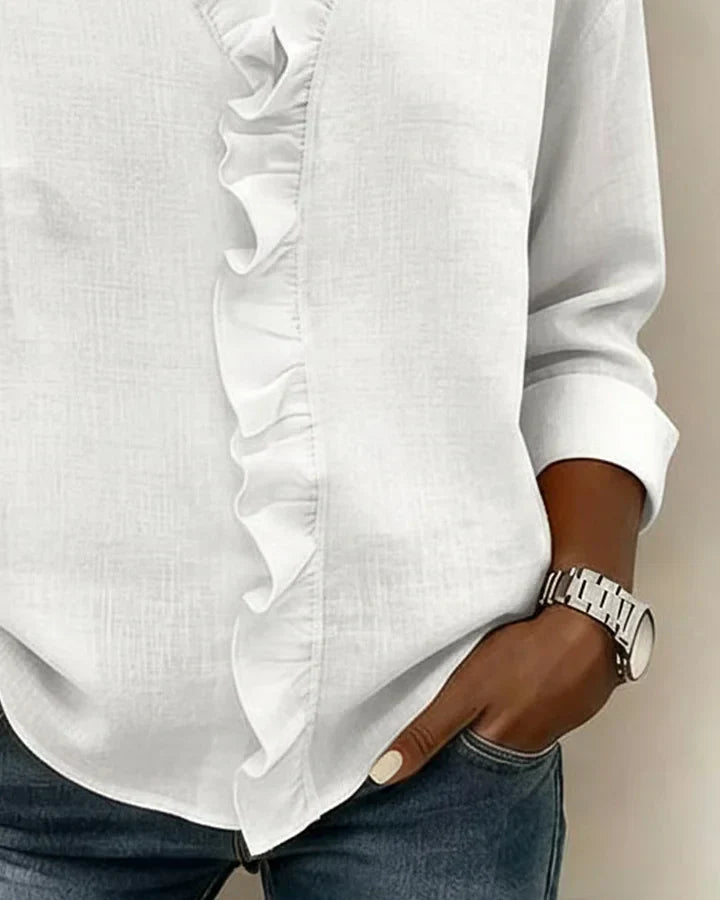 Indie™ | Blus med V-ringning och långärmad