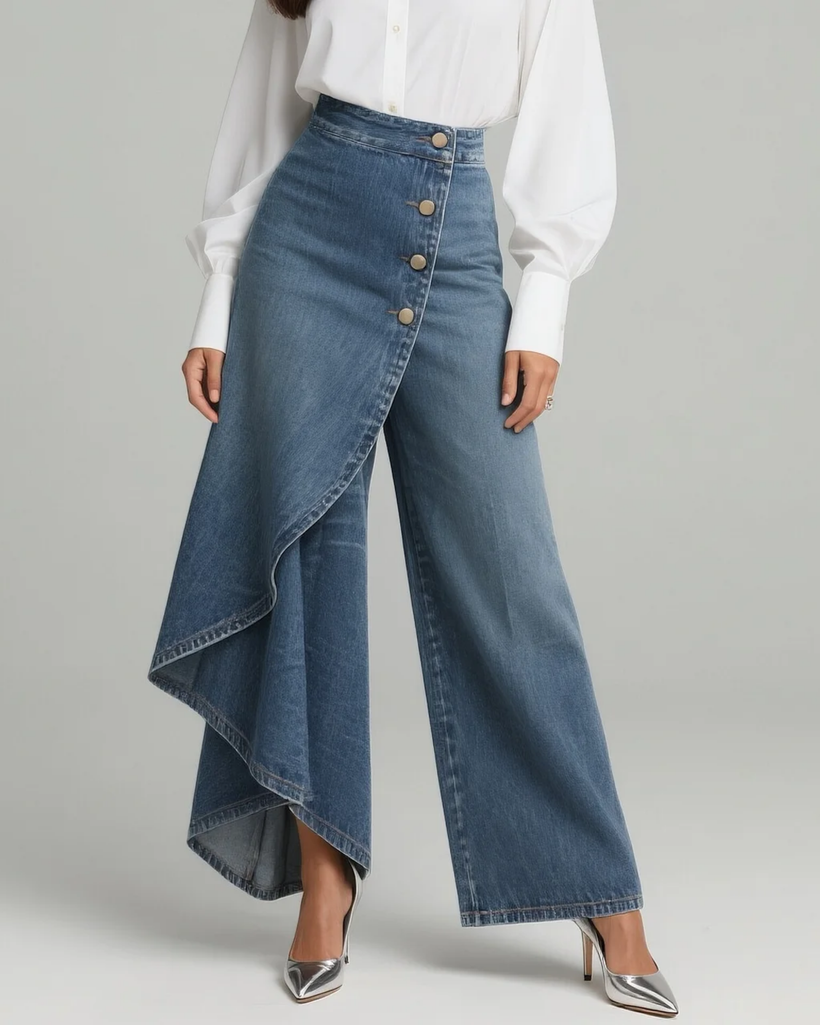 Calvra™ | Omlott Denimbyxor