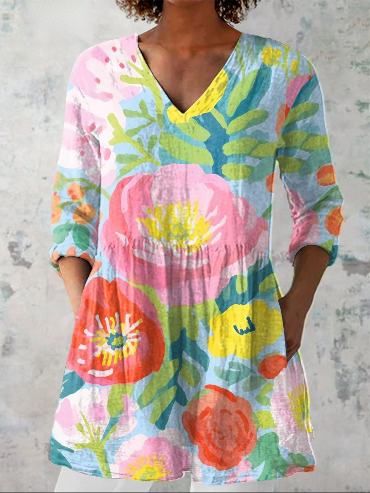 Helene™ | Lång blus med V-ringning