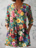 Nora™ | Lång blus med V-ringning