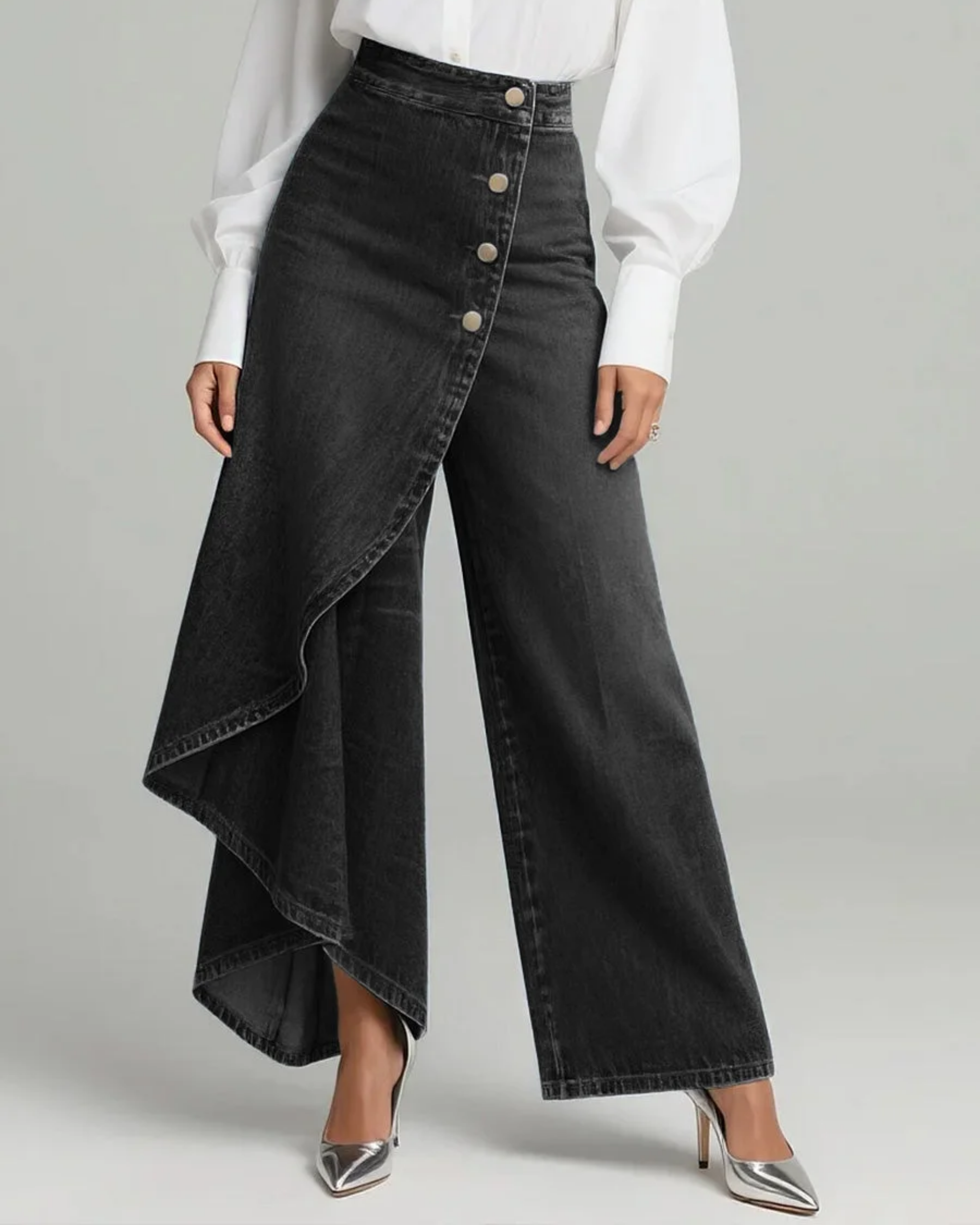 Calvra™ | Omlott Denimbyxor