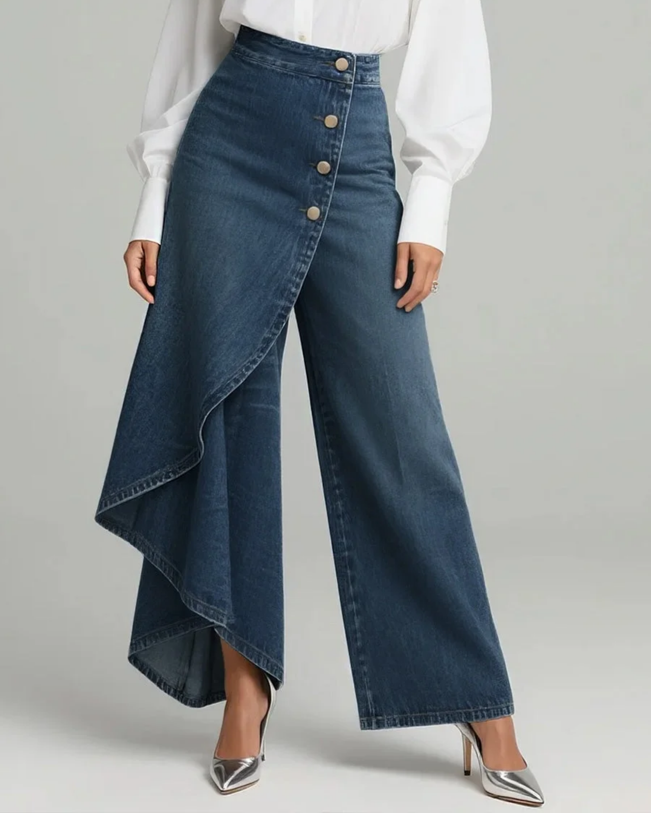 Calvra™ | Omlott Denimbyxor
