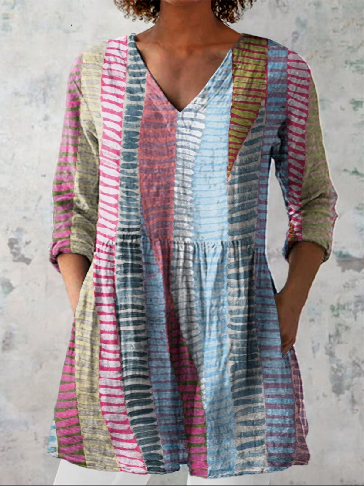 Anais™ | Lång blus med V-ringning