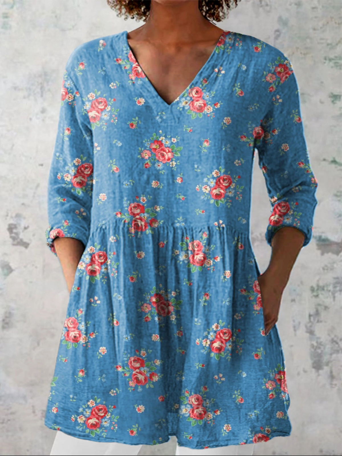 Melanie™ | Lång blus med V-ringning