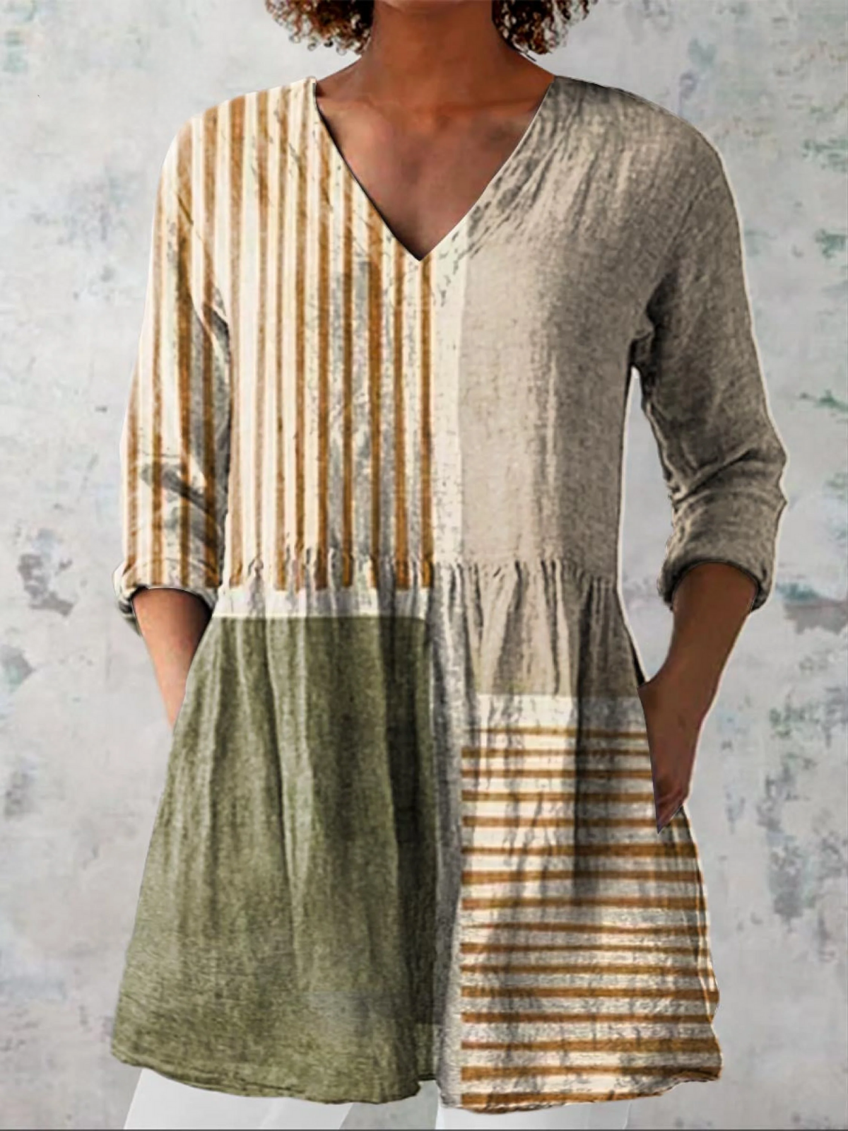 Camille™ | Lång blus med V-ringning