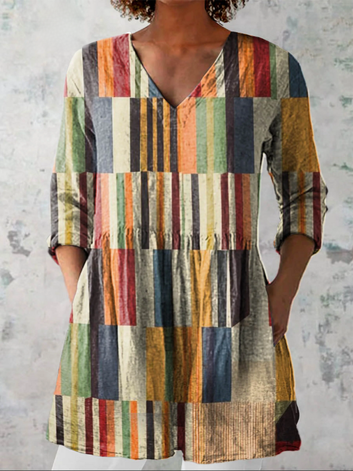 Chloe™ | Lång blus med V-ringning