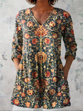 Celine™ | Lång blus med V-ringning