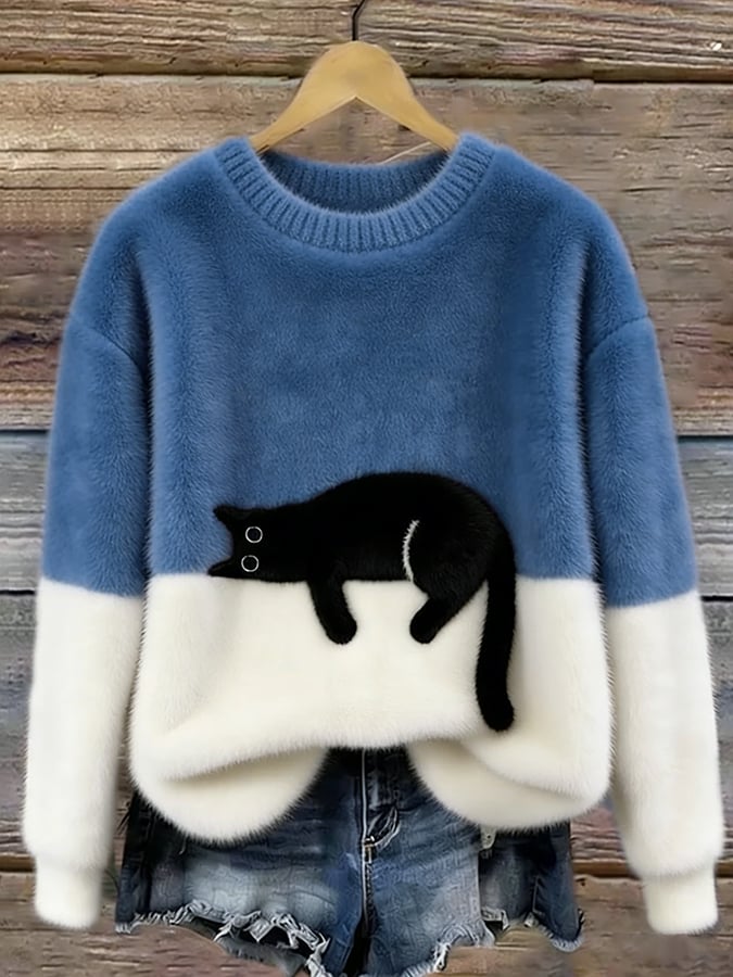 Luna | Konstnärlig topp med katt