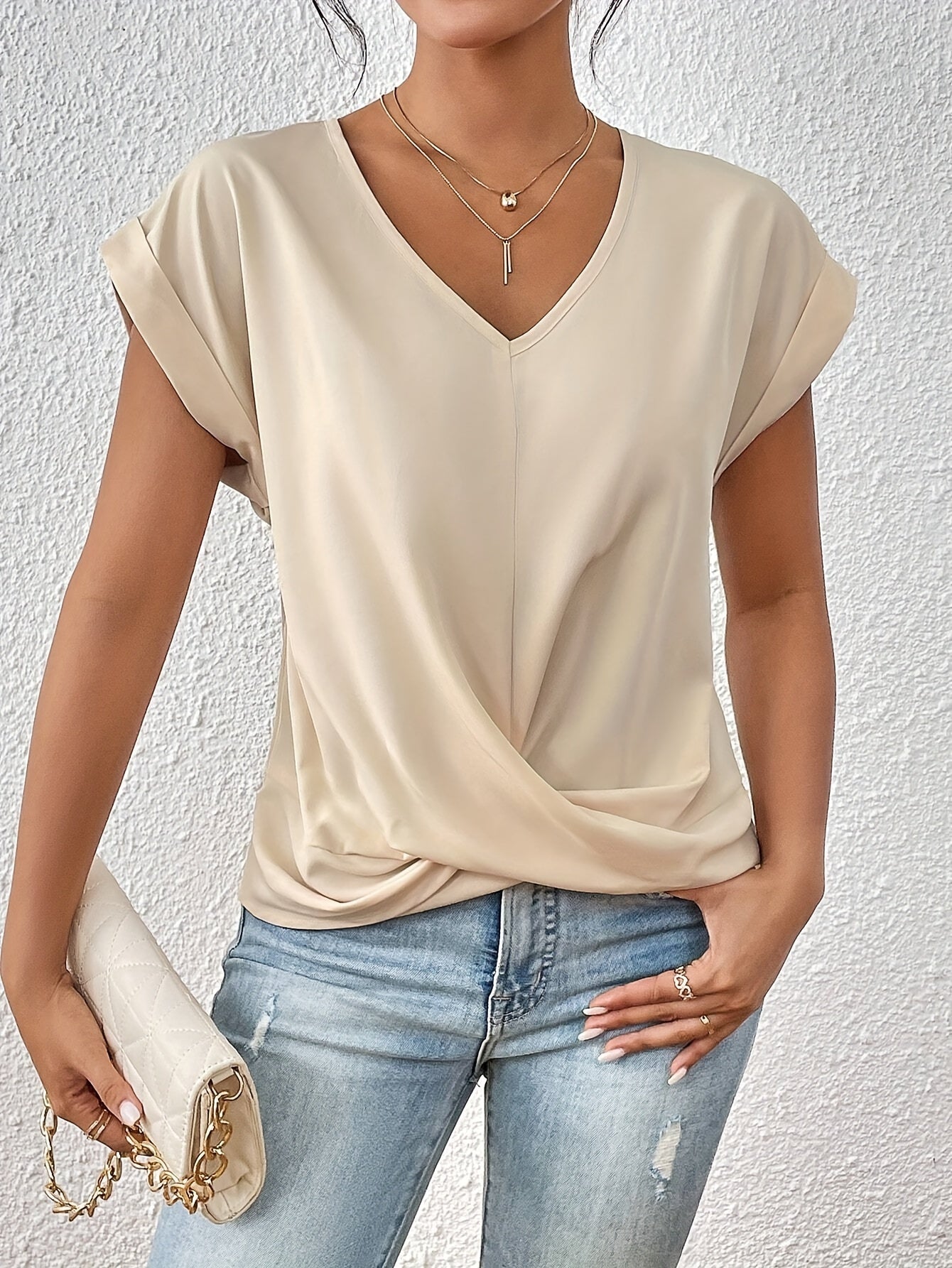 Hana™ | T-shirt med V-ringning