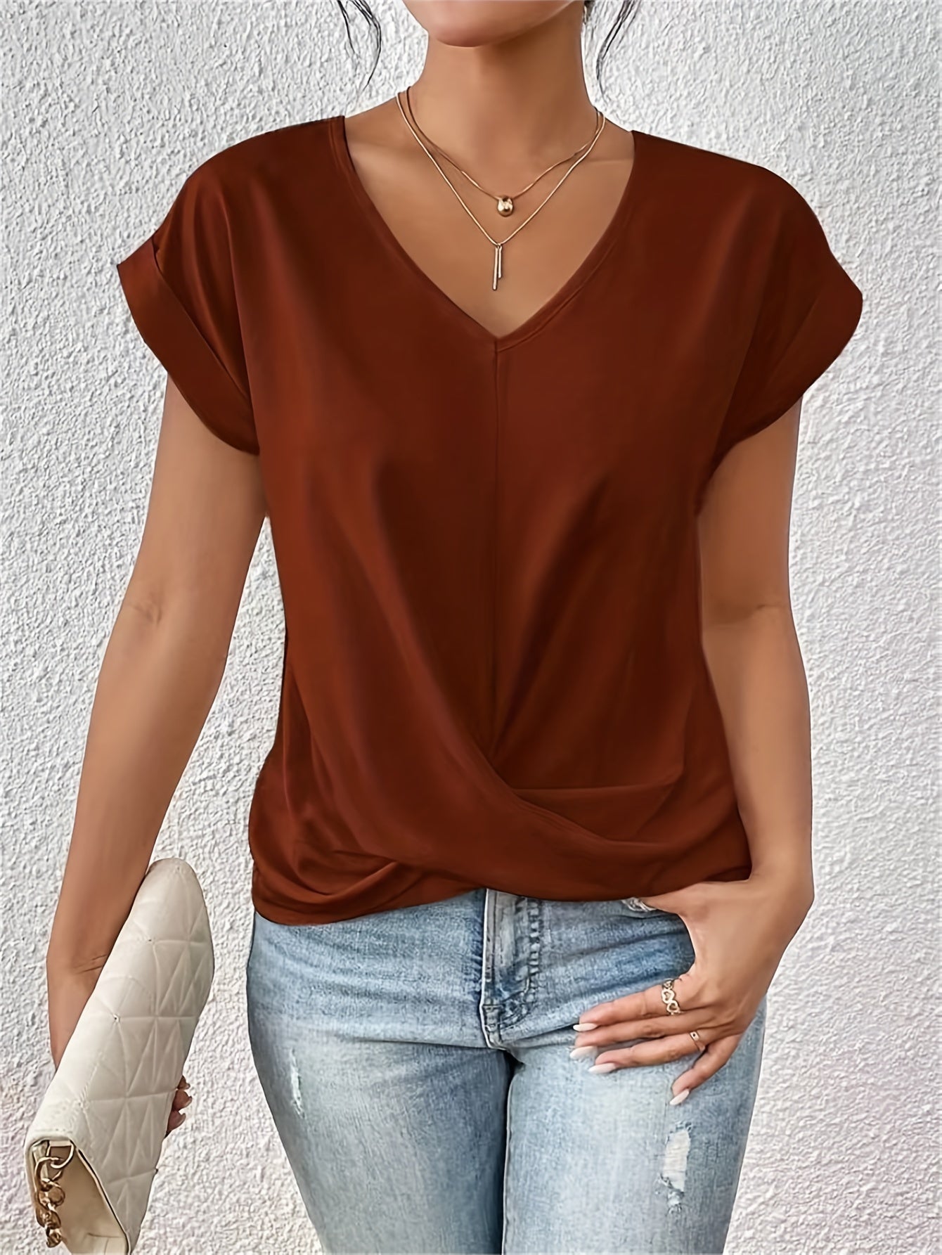 Hana™ | T-shirt med V-ringning