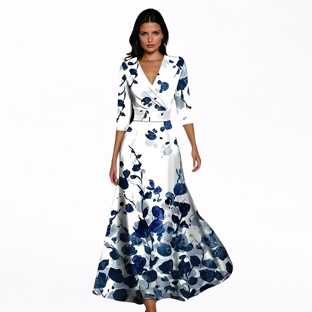 Emma™ | Elegant maxiklänning med blommönster