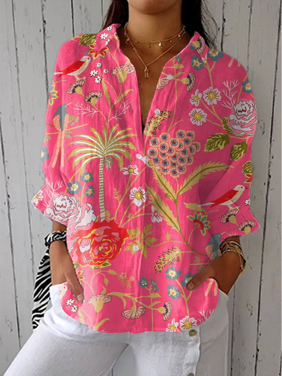Elizabeth™ | Blus med tropiskt blommönster