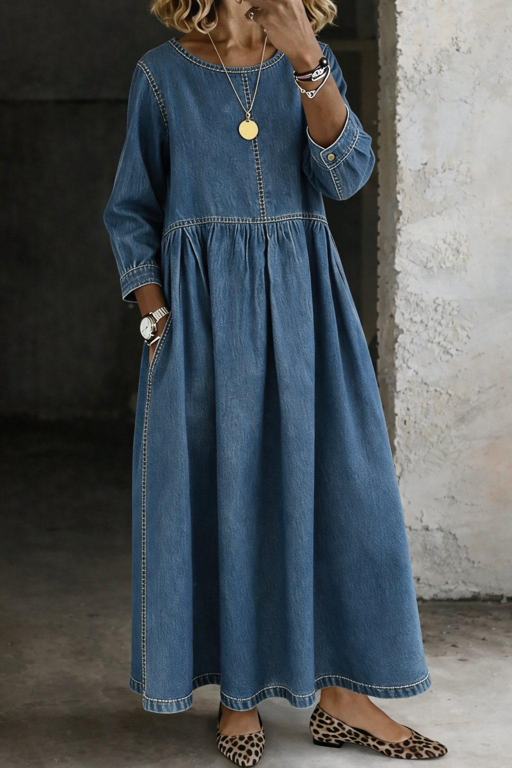 Melissa™ | Denimklänning Långärmad