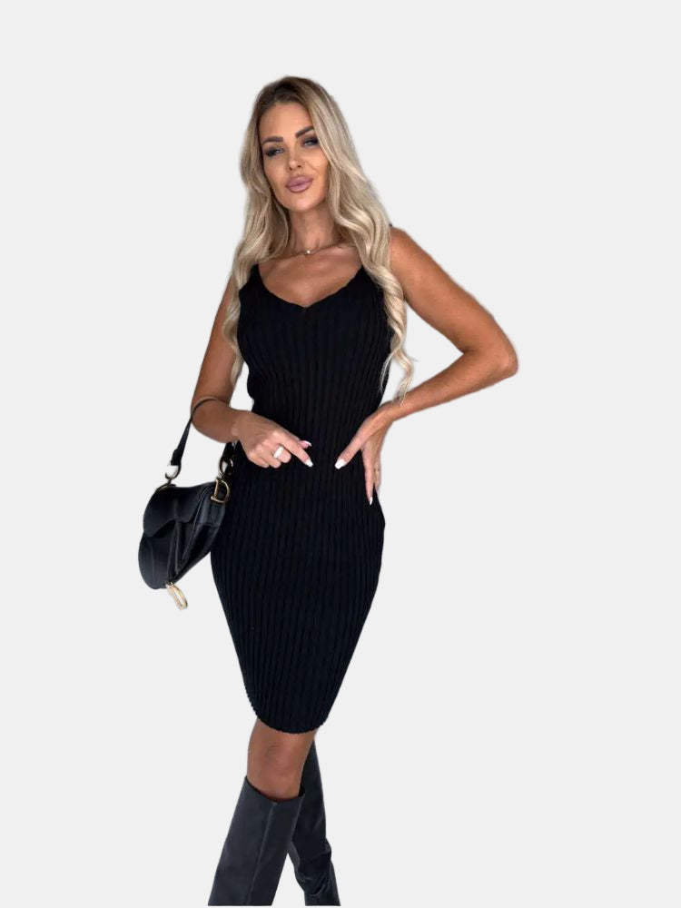 LARISSA™ - Ribbad Stickad Tvådelad Set