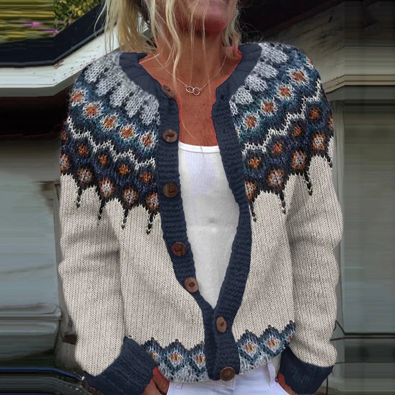 Sofie | Löst sittande cardigan med tryck