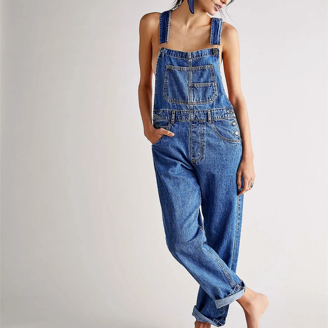 Riley™ | Denimbyxor med Hängslen