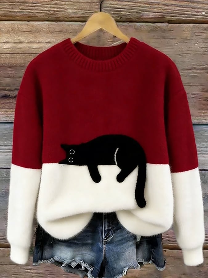 Luna | Konstnärlig topp med katt
