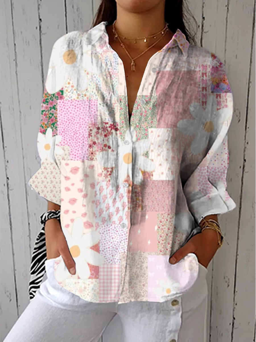 Judith™ | Blus i pastellfärgat lapptäcke
