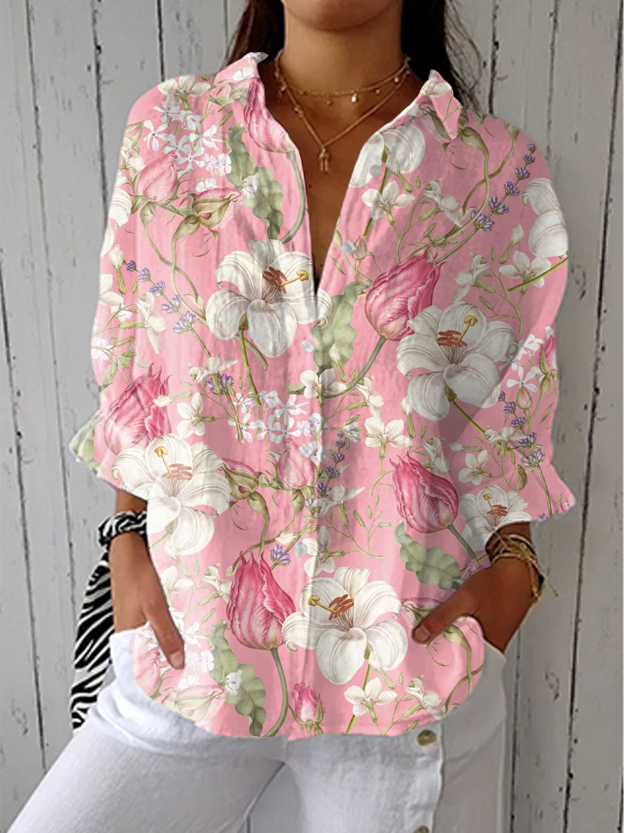 Anne™ | Elegant blus med blommönster