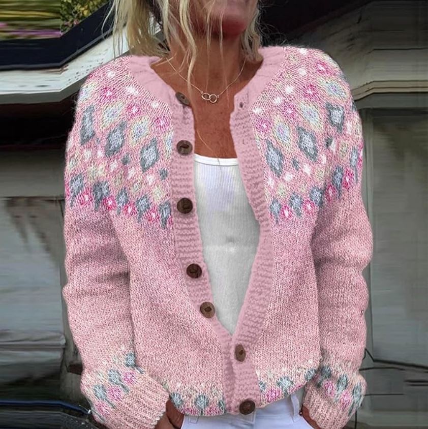 Sofie | Löst sittande cardigan med tryck