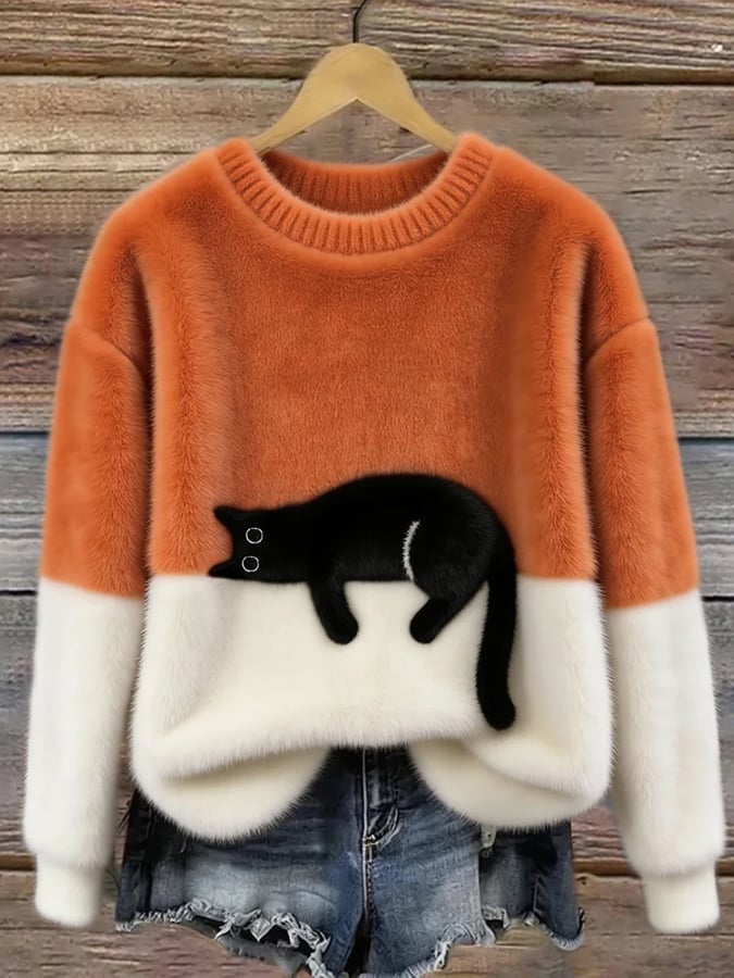 Luna | Konstnärlig topp med katt
