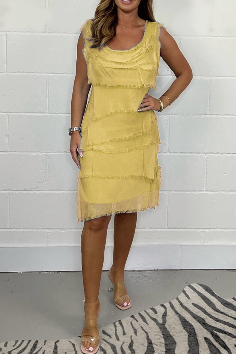 Callie | Elegant ärmlös chiffongklänning