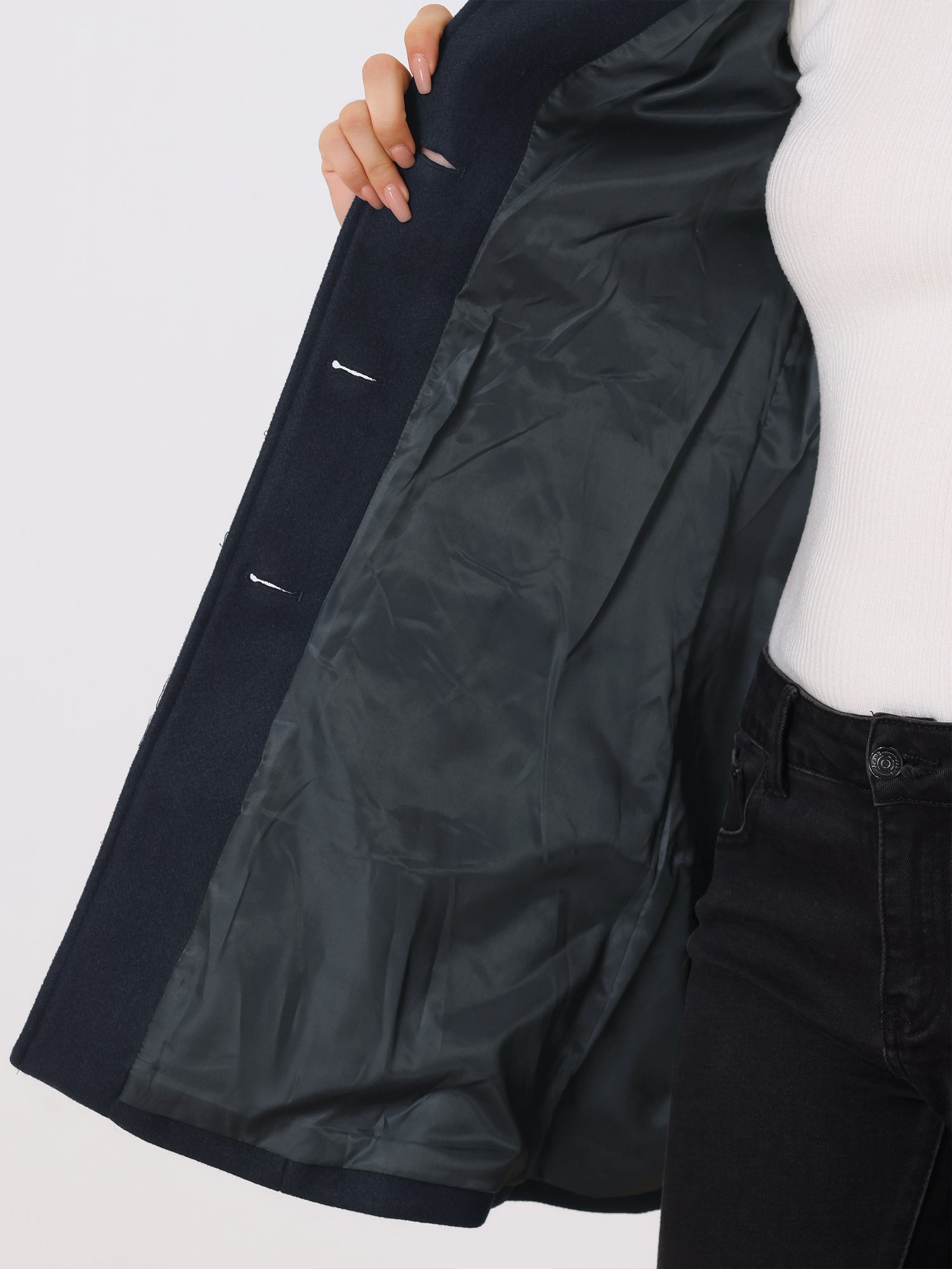 Josephine - Enkelknäppt Vinter Trench Coat